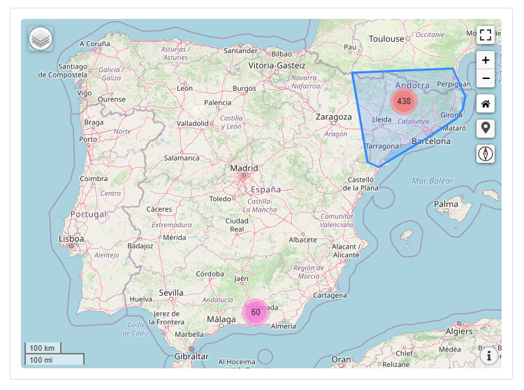 Àrea del mapa del grup de marcadors